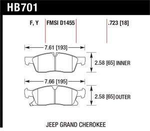 Dodge Durango Brake Pads - Front - Hawk Performance - HPS Performance Street - `11-`12